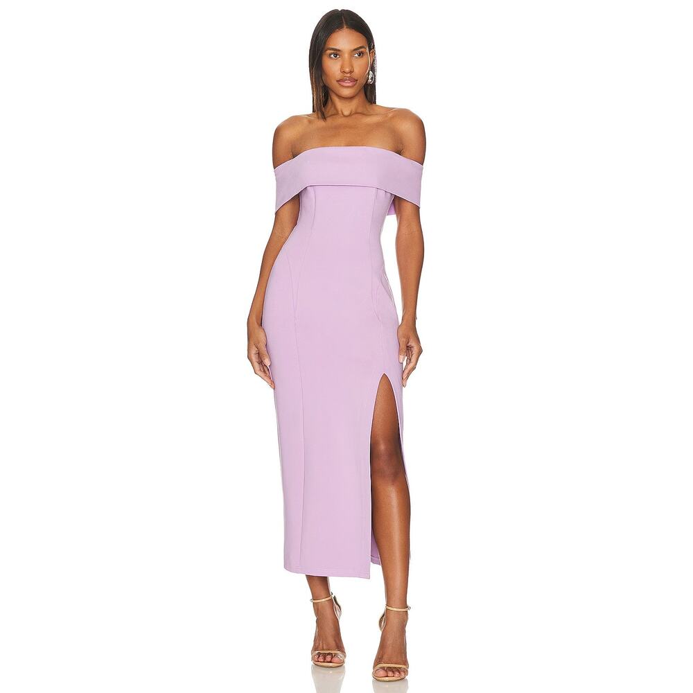 Elliatt Lavender Off-Shoulder Midi Dress